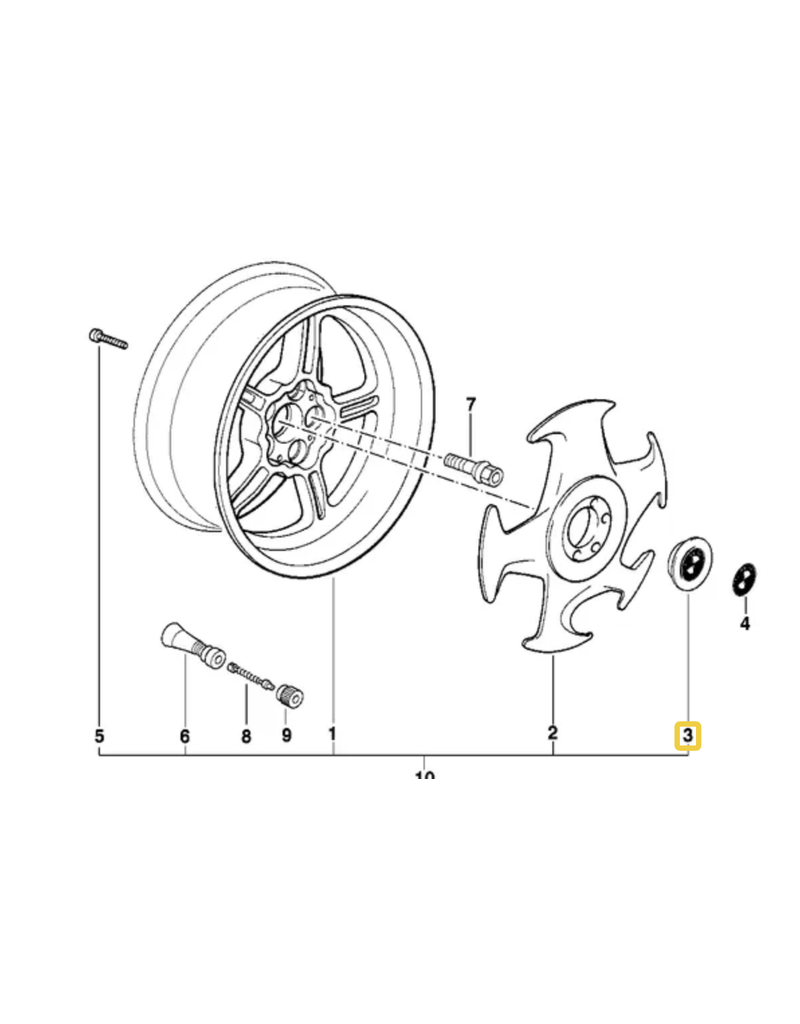 BMW Calota central para BMW E-31 E-32 E-34