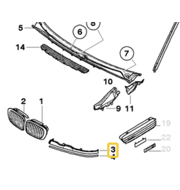 BMW Left bumper trim cover for BMW E-46