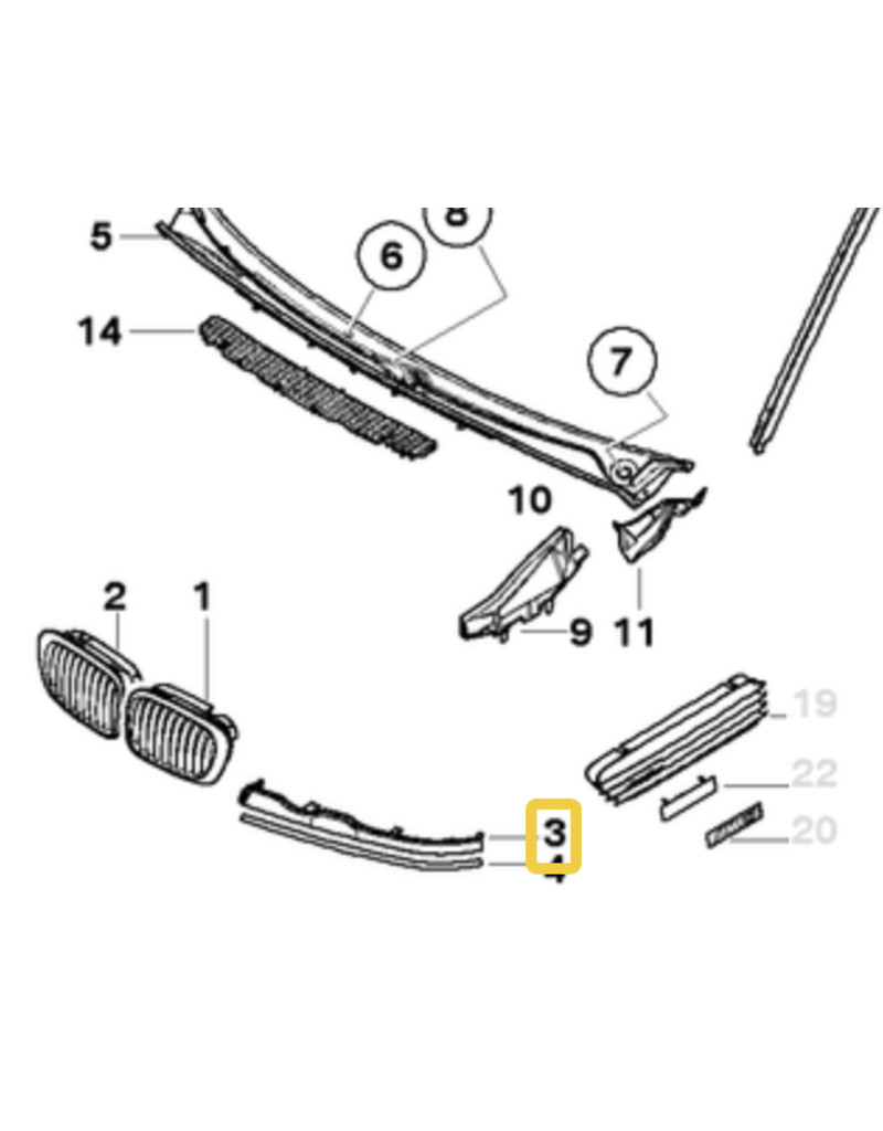 BMW Acabamento parachoque dianteiro para BMW E-46