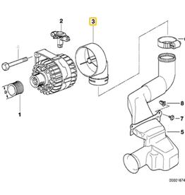 BMW Tubo resfriador alternador para  BMW E-31 E-38 E-39