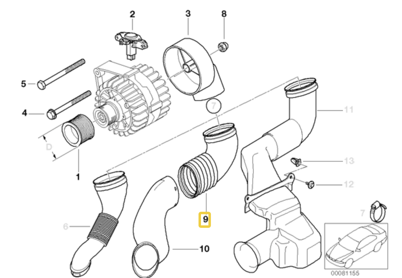 Alternator cooling air Chanel for BMW E-46 Z3 - Picture 1 of 1