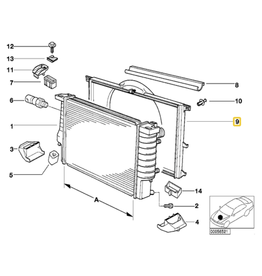 BMW Acabamento ventoinha para  BMW E-31 E-38 E-39