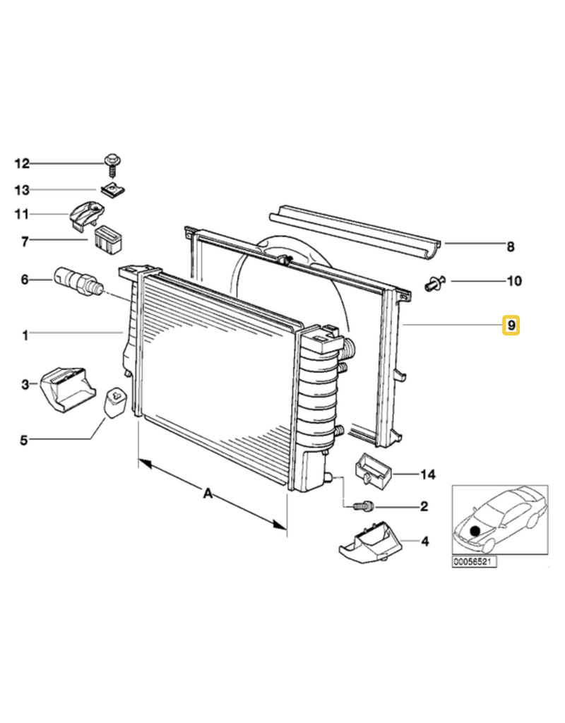 BMW Acabamento ventoinha para  BMW E-31 E-38 E-39
