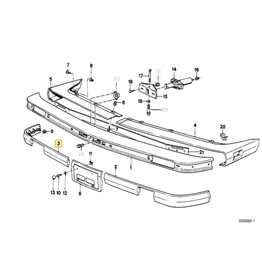 BMW Front bumper rubber strip right for BMW E-30