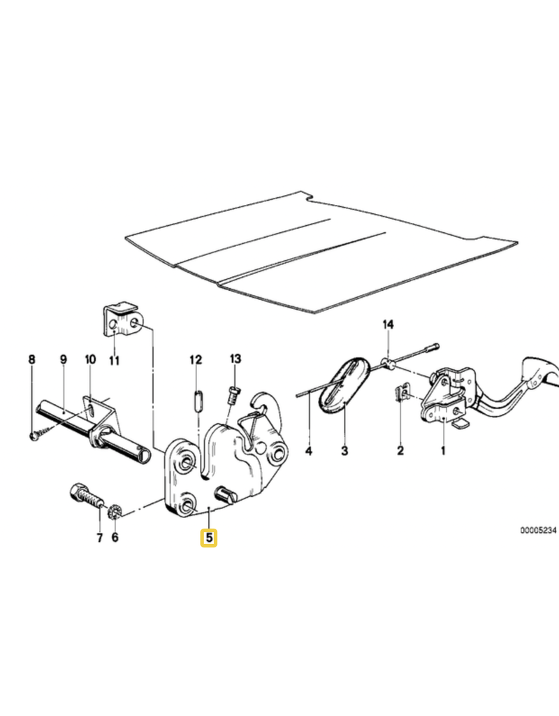 BMW Hood catch right for BMW E-23