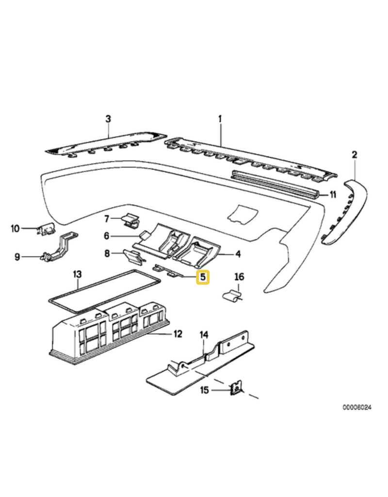 BMW Rear bumper trim holder for BMW E-23