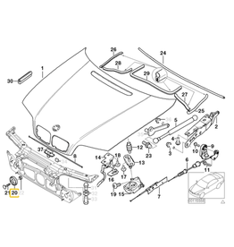 BMW Stopper esquerdo do capo para BMW E-46
