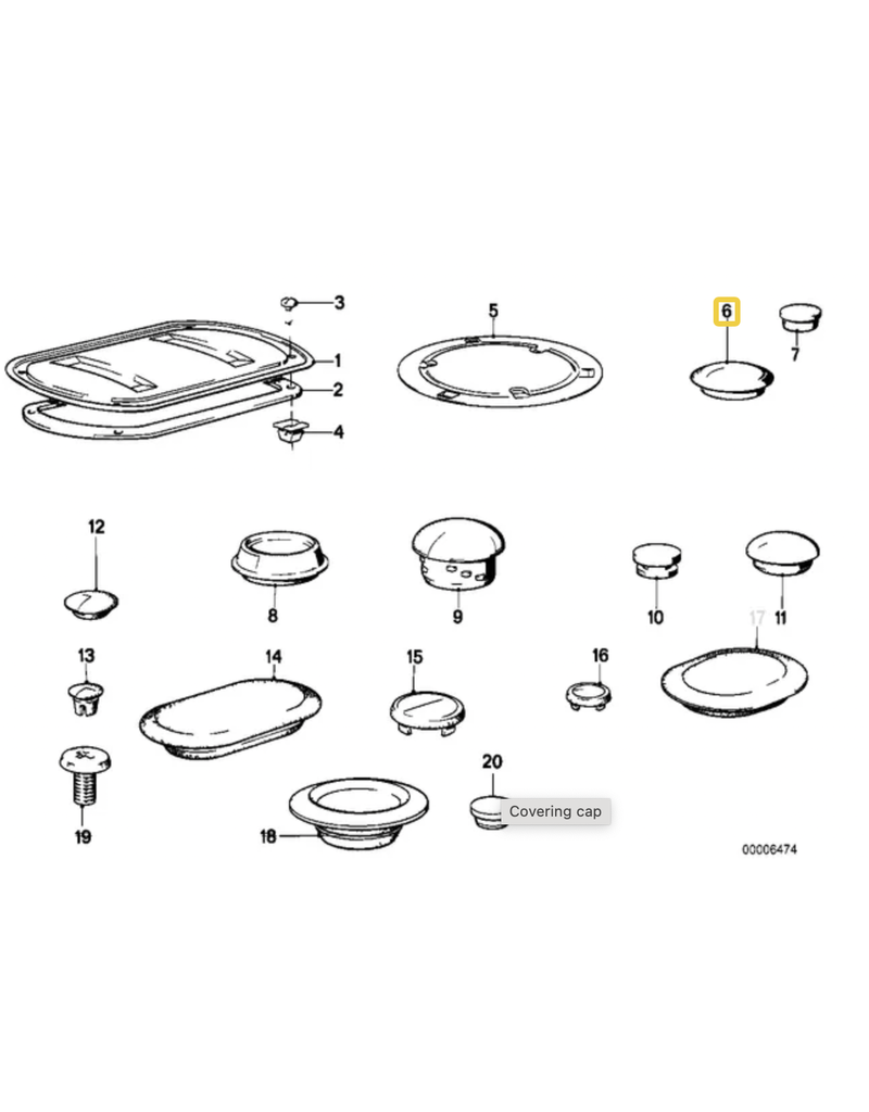 BMW Blind plug for BMW E-30 E-32 E-34 E-36