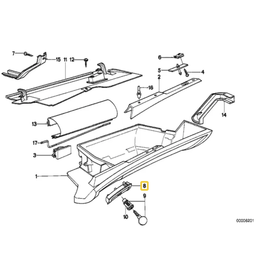 BMW Trava porta luvas cor Havana para  BMW E-32