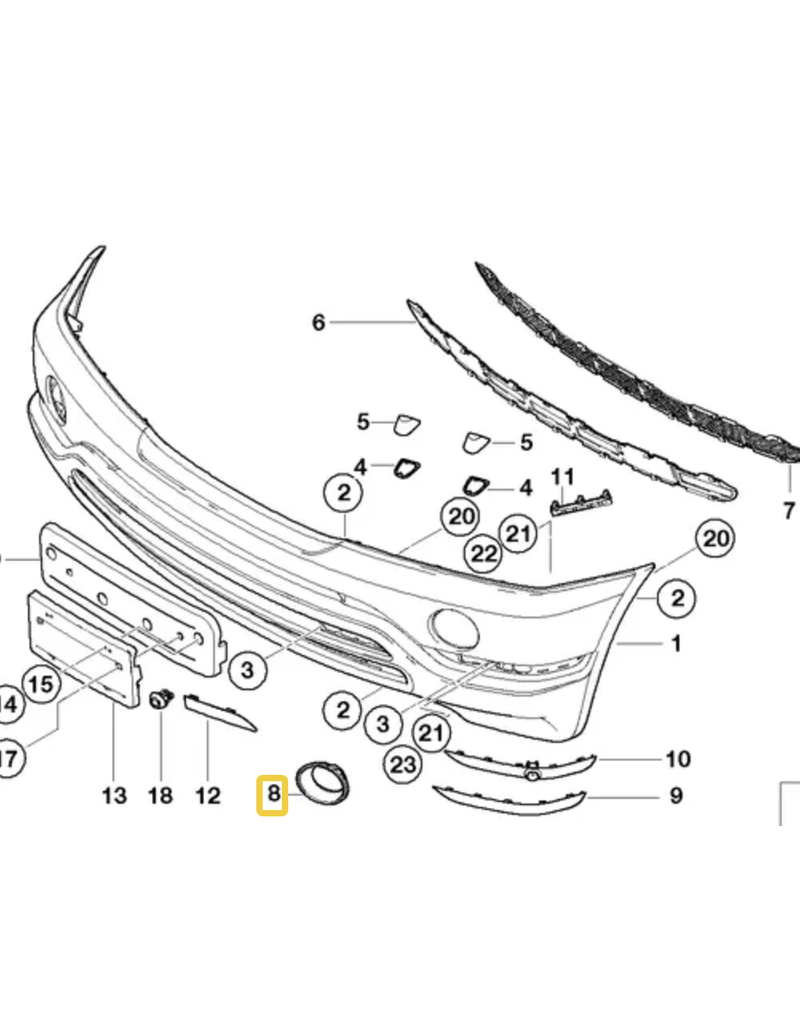 BMW For lamp cover, right, for BMW X5 E-53
