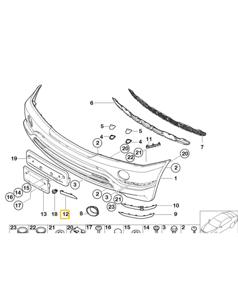 BMW Acabamento parachoque para  BMW X5 E-53