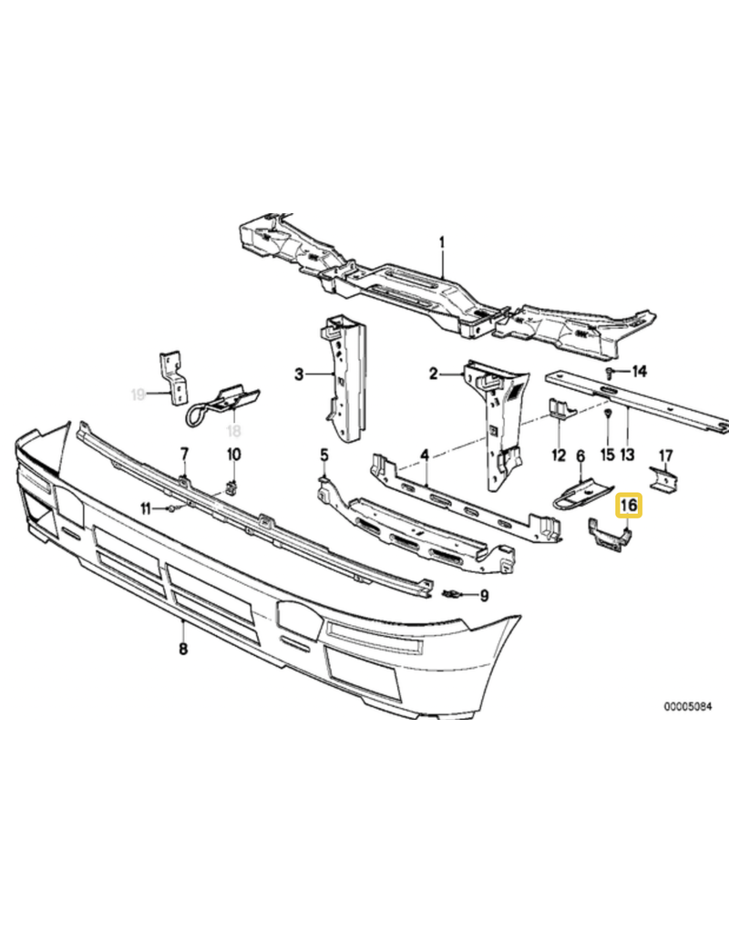 BMW Acabamento parachoque dianteiro lado direito para BMW E-30
