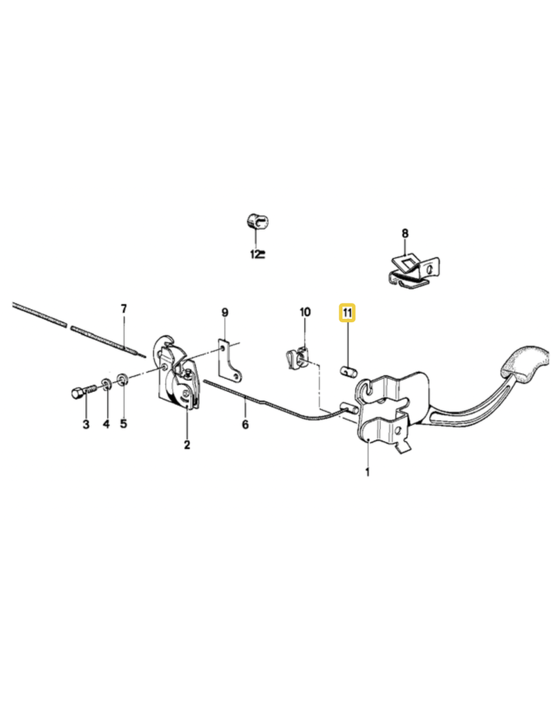 BMW Engine hood cable nipple holder for BMW E-23 E-24