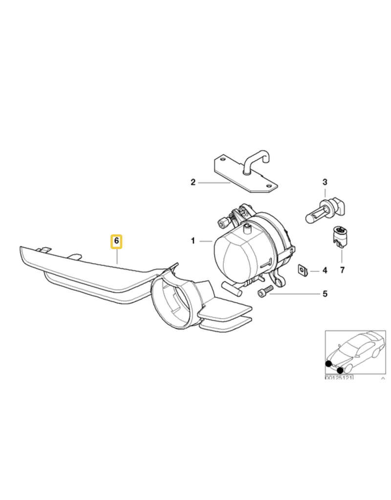 BMW Grade farol de milha direito para BMW E-46