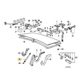 Trunk strut (pair) for BMW E-32