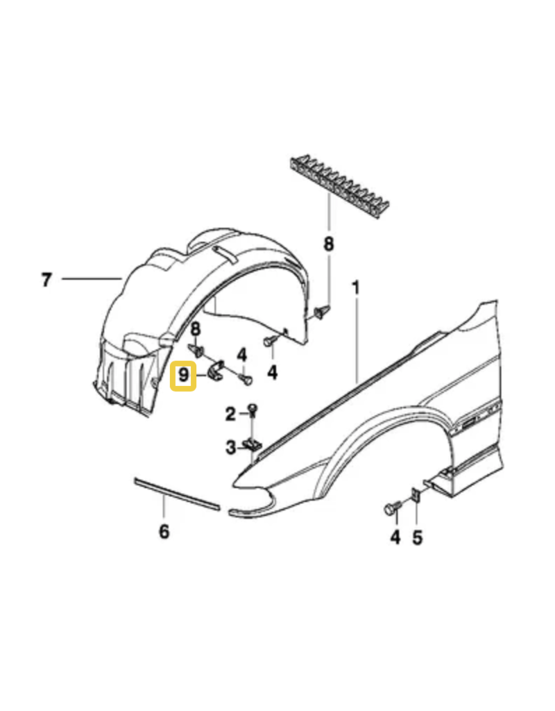BMW Bracket caixa de roda para  BMW E-38