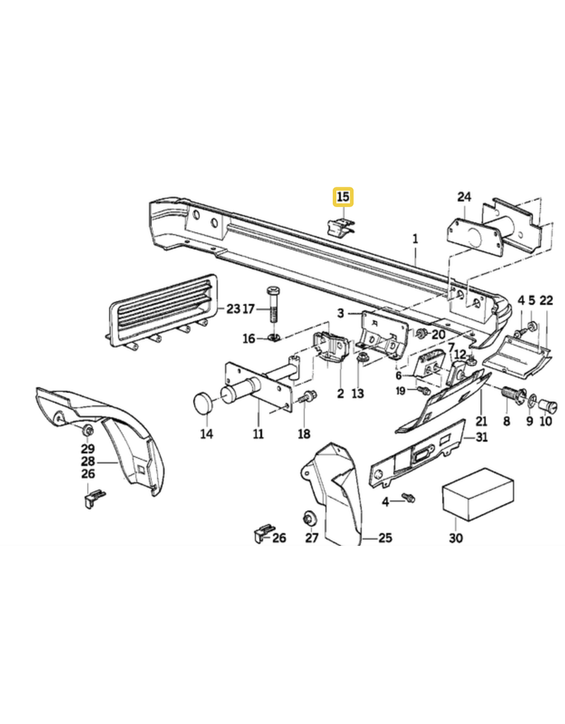BMW Grampo parachoque para  BMW E-34