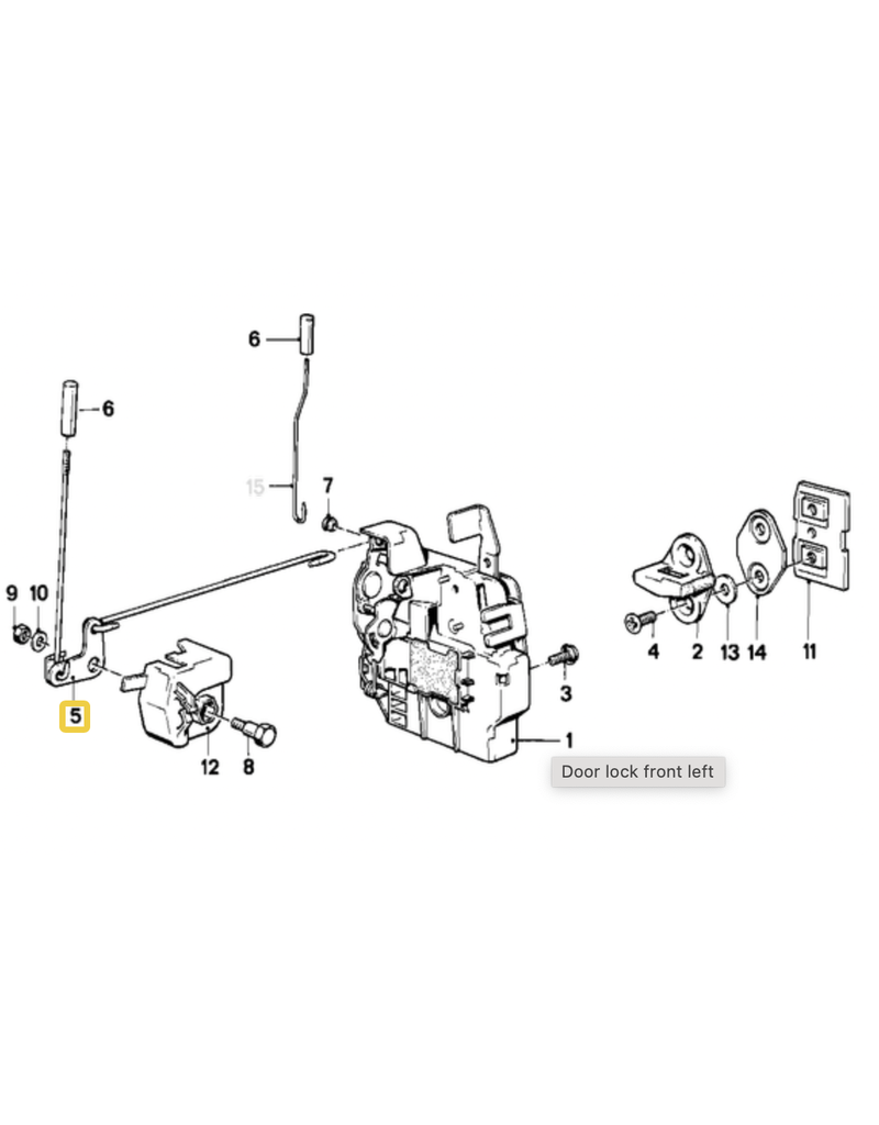 BMW Right front Door lock levers for BMW E-30