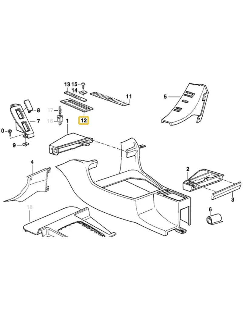 BMW Acabamento seletor de marcha para  BMW E-32 E-34