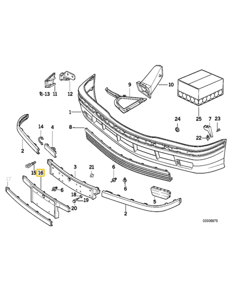 BMW Front bumper trim for BMW E-36