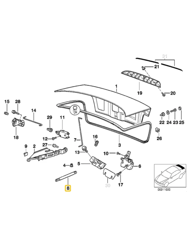 Suspander Amortecedor porta malas para  BMW E-36