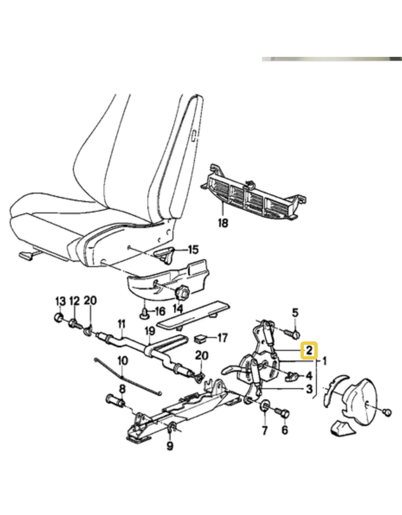 seat strut for BMW E-23 E-24 E-28 E-30