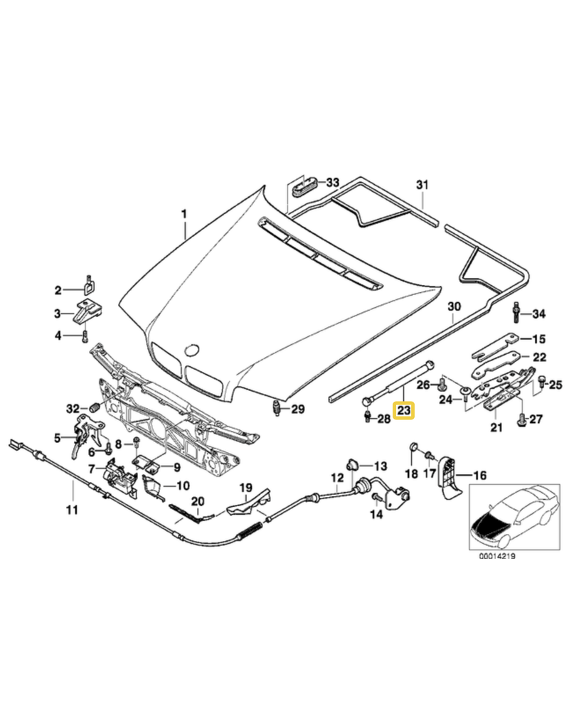 Par amortecedor de capo para  BMW E-38