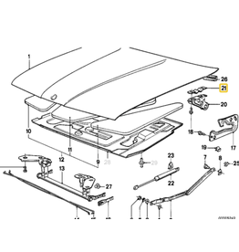 BMW Hood plate for BMW E-30 E-32 E-34
