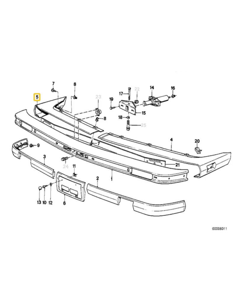 BMW Right bumper trim front right for BMW E-30
