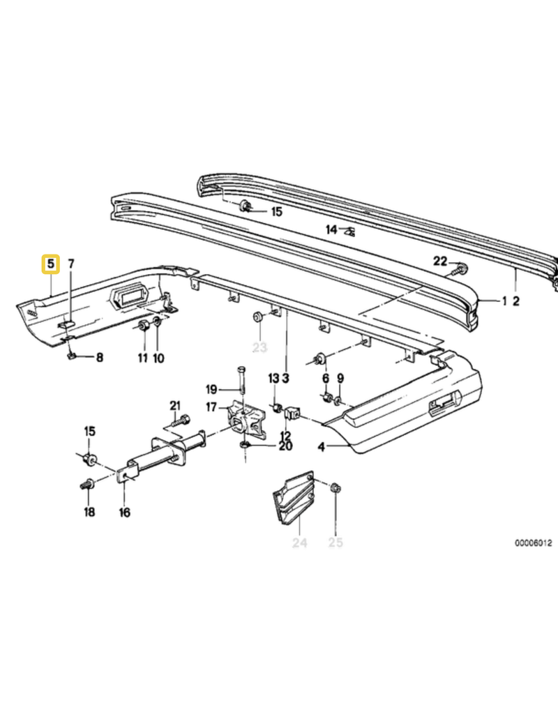 BMW Rear bumper trim right for BMW E-30