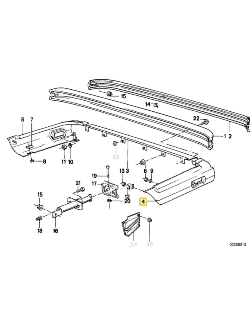 BMW Acabamento parachoque traseiro esquerdo para  BMW E-30