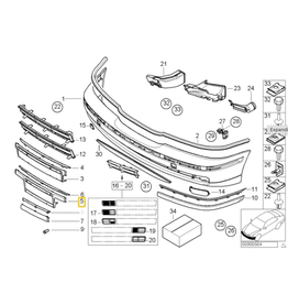 BMW Base placa parachoque dianteiro para  BMW E-39