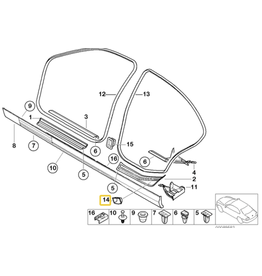 BMW Door entry trim cover cup for BMW E-46