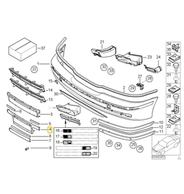 BMW Front bumper tag support primed for BMW E-39