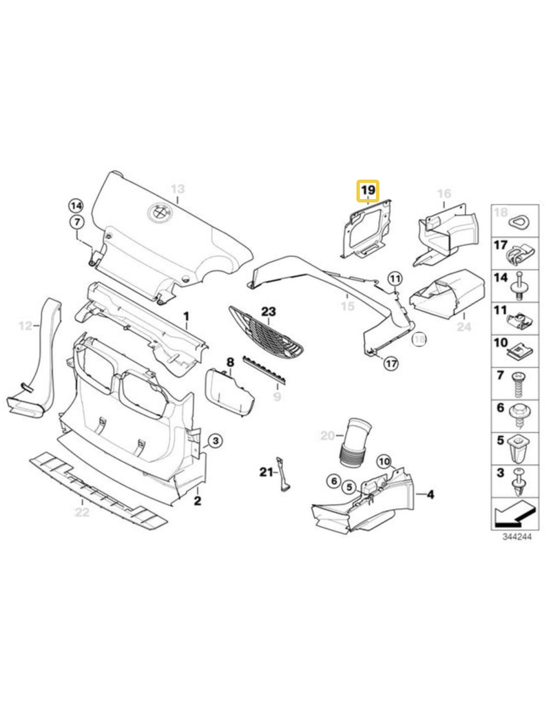 BMW Bracket duto de ara para  BMW E-46