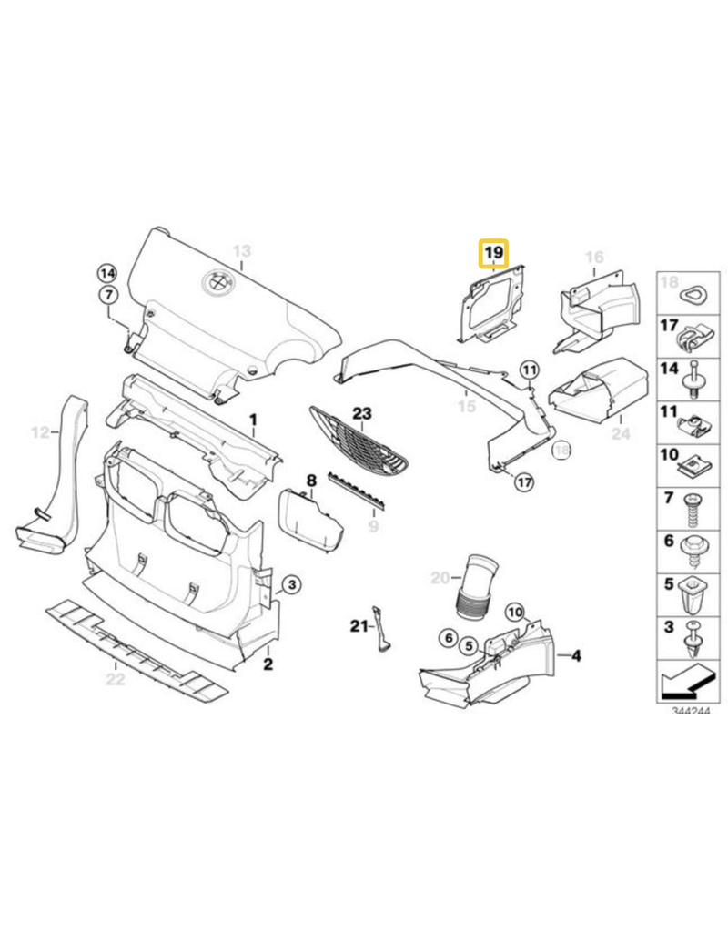 BMW Bracket duto de ar para  BMW E-46