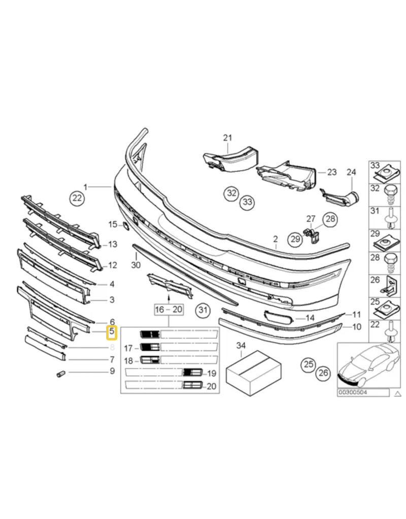BMW Base placa dianteira para BMW E-39