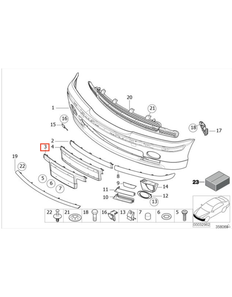 BMW Base placa frontal para  BMW E-46