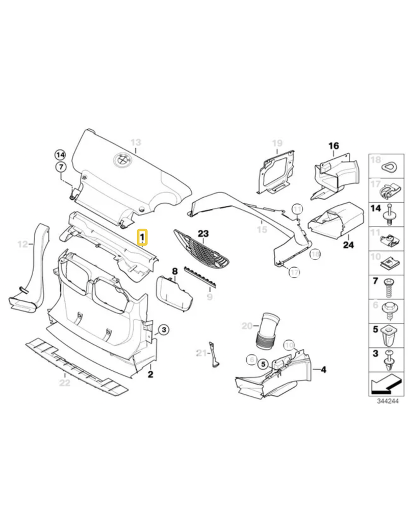 BMW Acabamento radiador para  BMW E-46