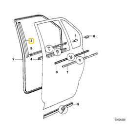 BMW Guia janela traseira esquerda para  BMW E-32