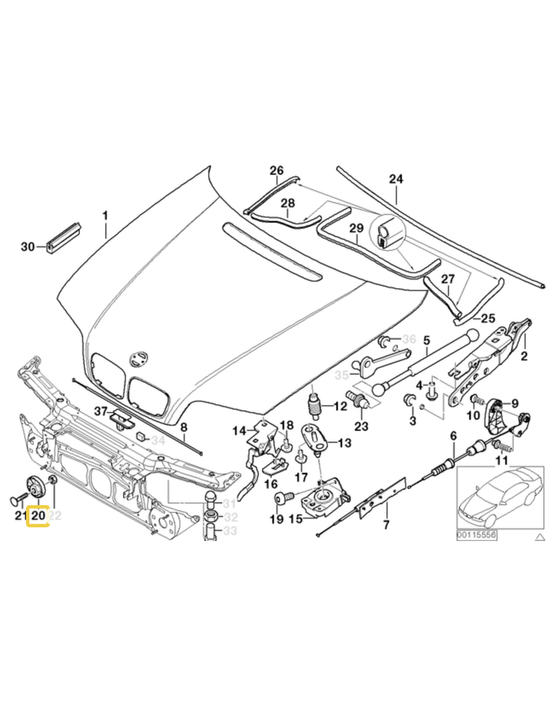 BMW Limitador de capo para  BMW E-46