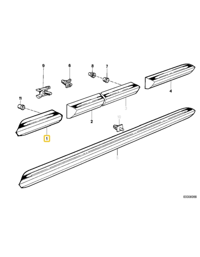 BMW Fender molding right for BMW E-30
