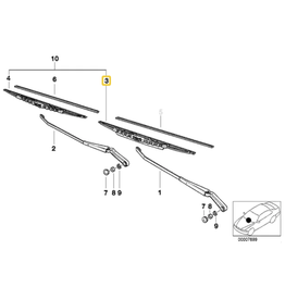 BMW Wiper blade driver side for BMW E-36