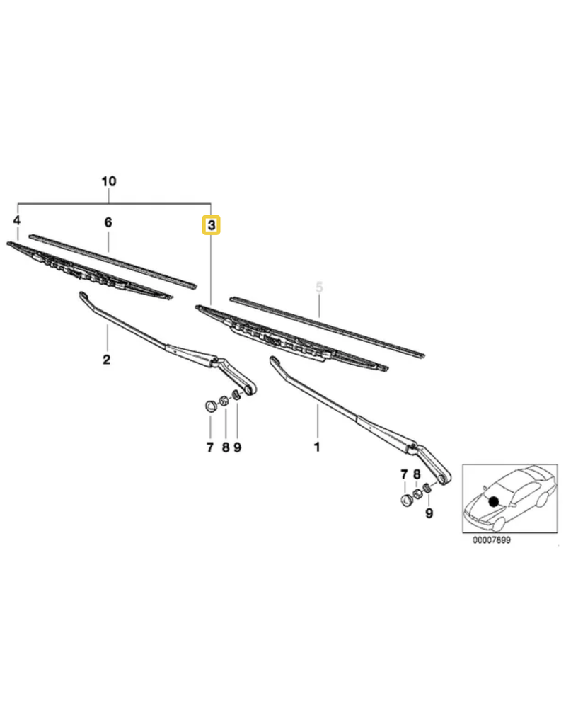 BMW Wiper blade driver side for BMW E-36