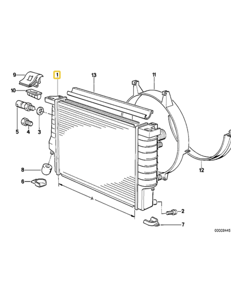 BMW Radiator for BMW E-31 E-32 E-34