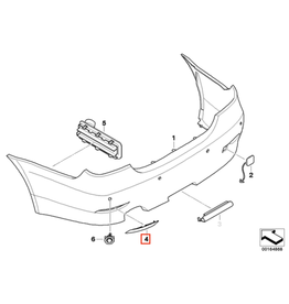 BMW Acabamento parachoque traseiro esquerdo para BMW E-60