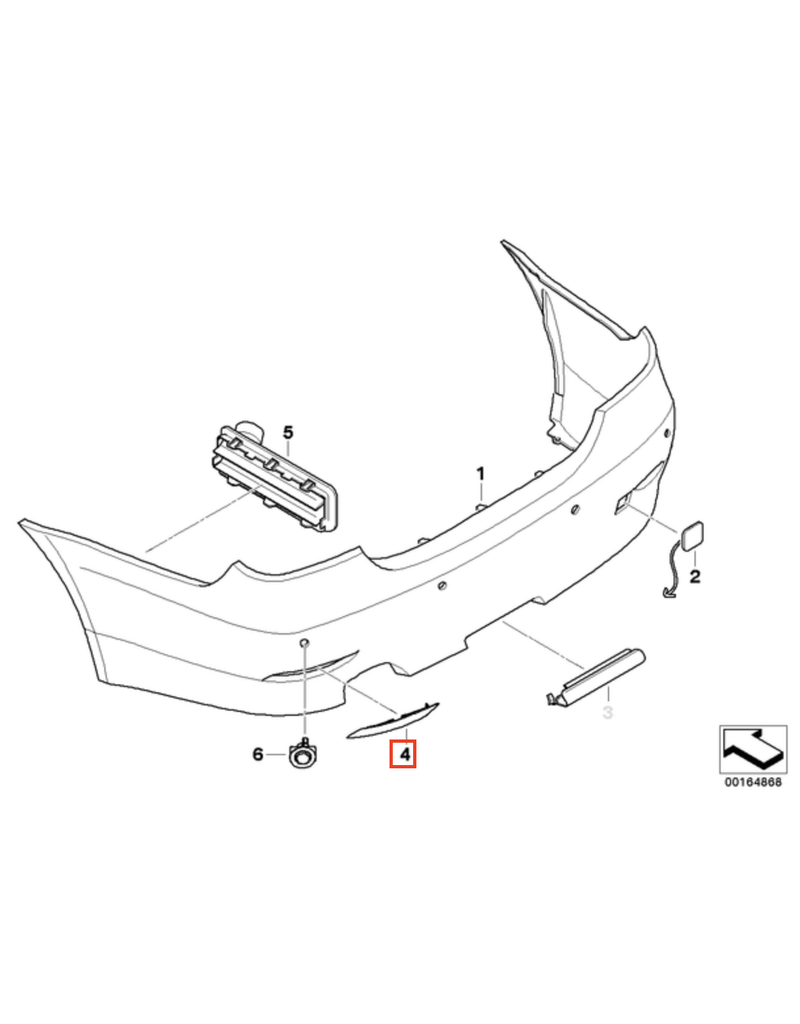 BMW Acabamento parachoque traseiro direito  para BMW E-60