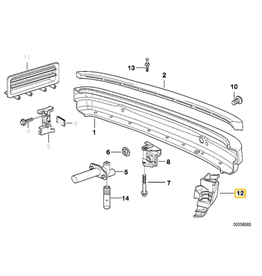 BMW Rear bumper carrier right for BMW E-36 Compact
