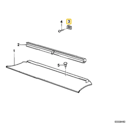 BMW Rear window blind bracket, black, for BMW E-24