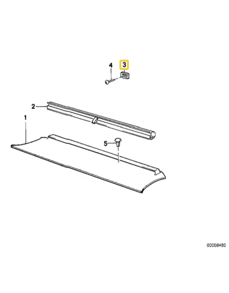 BMW Bracket cor preta da cortina traseira para  BMW E-24